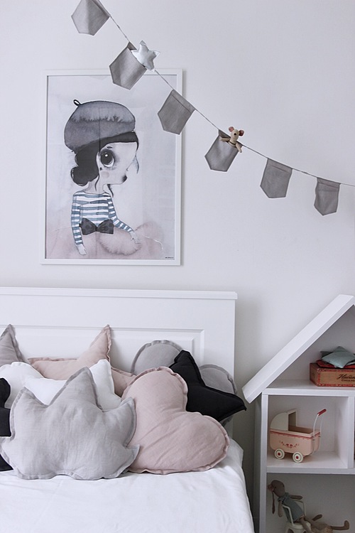Pude grå hjerte af hør, Cotton&Sweets - Billede 8