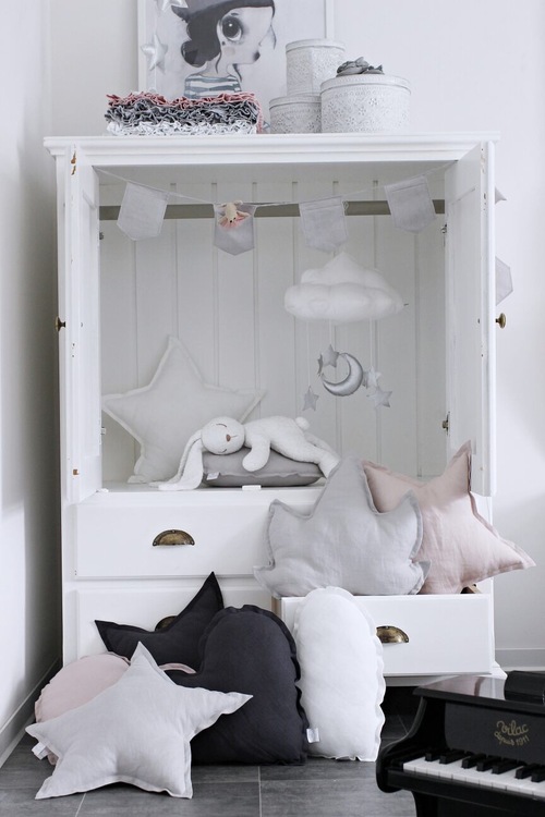 Pude grå hjerte af hør, Cotton&Sweets - Billede 9