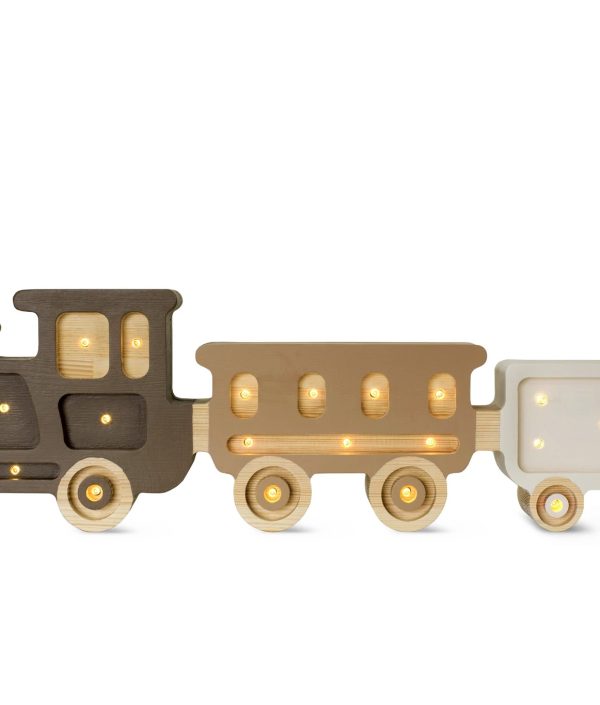 Little Lights, Natlampe til børneværelset, Brun/Beige Tog