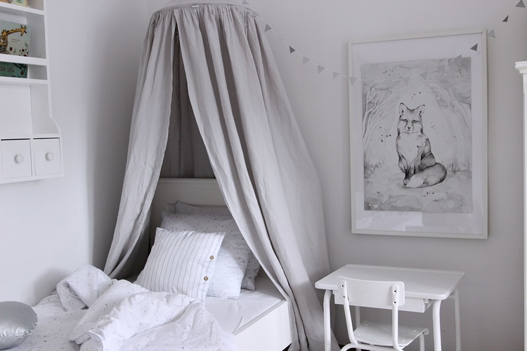 Stor grå maxi sængehimmel i hør, Cotton&Sweets - Billede 3