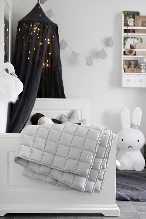 Stor grafit maxi sengehimmel i linned, Cotton&Sweets - Billede 2
