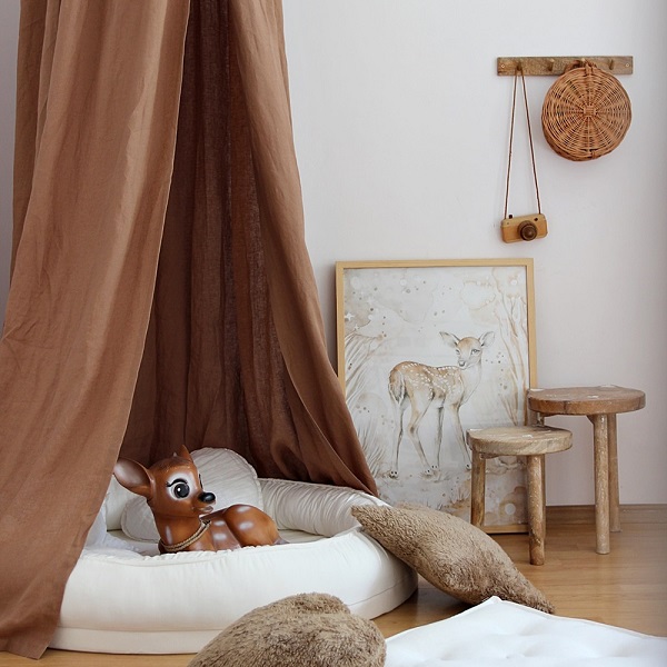 Stor chocolate maxi sængehimmel i linned, Cotton & Sweets