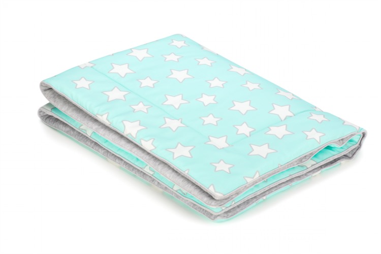 Babytæppe, babylag, legetæppe 80x100 mint stars