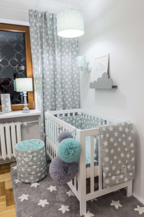 Babytæppe, babylag, legetæppe 80x100 mint stars - Billede 2
