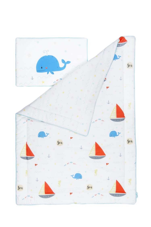Sengetøj til børn inkl. Dyne & Pude, Sengesæt 100x135 sea adventures