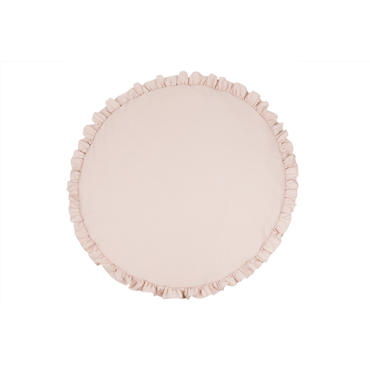 Pudderrosa legemåtte Basic med flæse, Cotton & Sweets