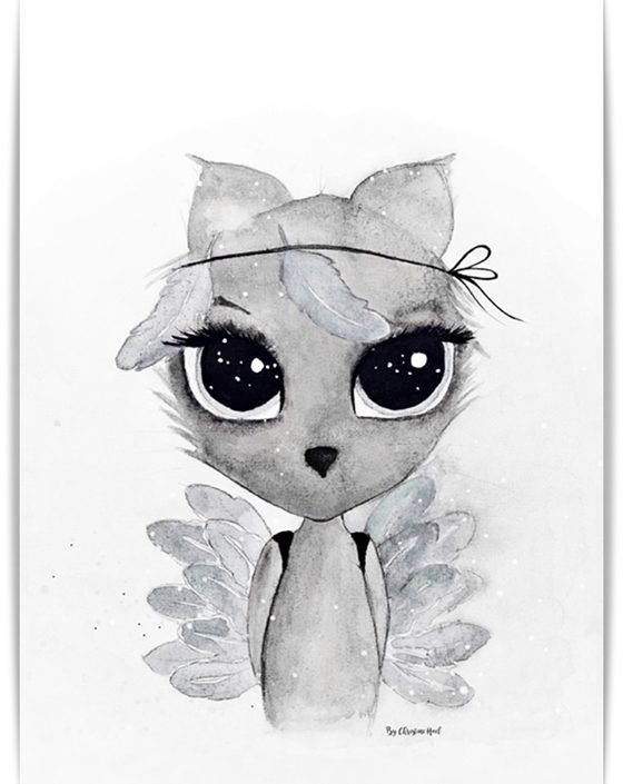 Plakat Feather A4, By Christine Hoel, Tavle til børneværelset