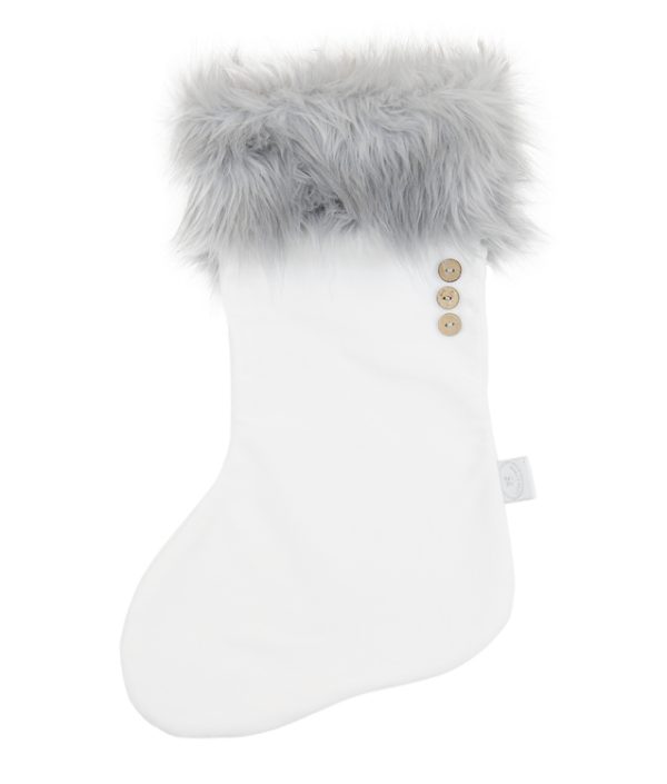 Cotton & Sweets, hvid&grå julestrømpe