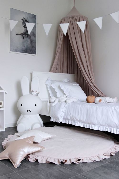 Pudderrosa legemåtte Basic med flæse, Cotton & Sweets - Billede 4