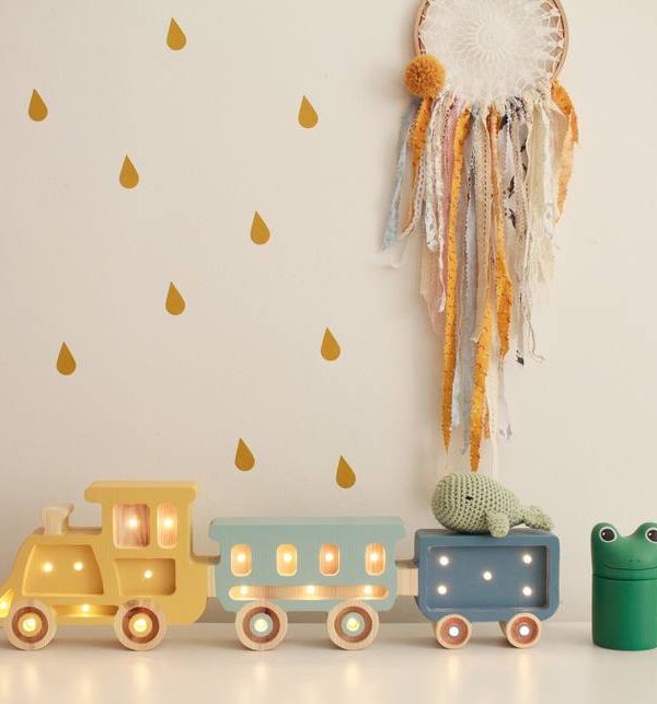 Little Lights, Natlampe til børneværelset, Tog Gul/blå