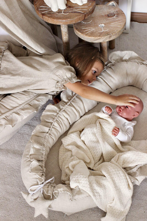 Cotton&Sweets natur/beige junior rede i 100% hør - Billede 4