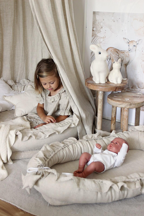 Cotton&Sweets natur/beige junior rede i 100% hør - Billede 3