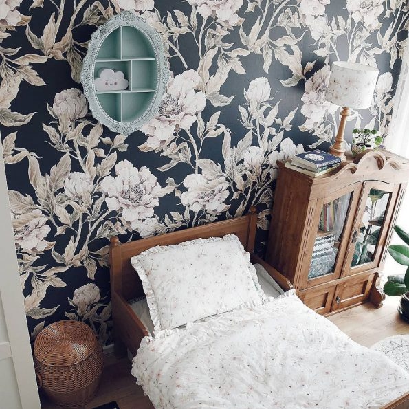 Dekornik, tapet Peonies Navy Blue - Billede 3