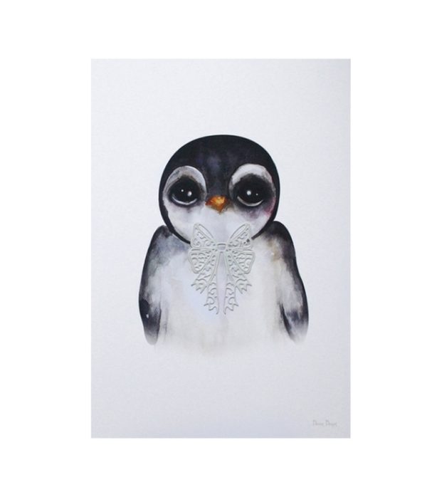 Dessin Design, plakat Penguin Grey A4