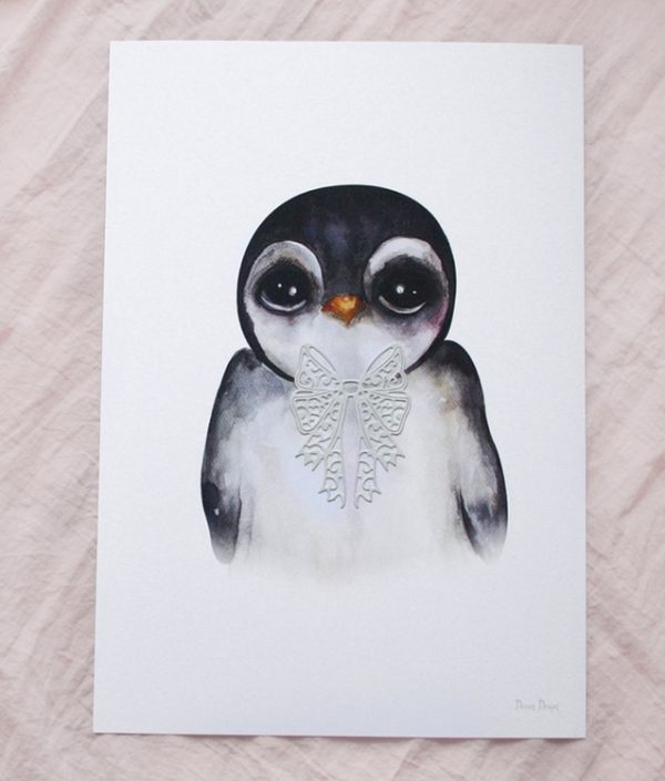 Dessin Design, plakat Penguin Grey A4