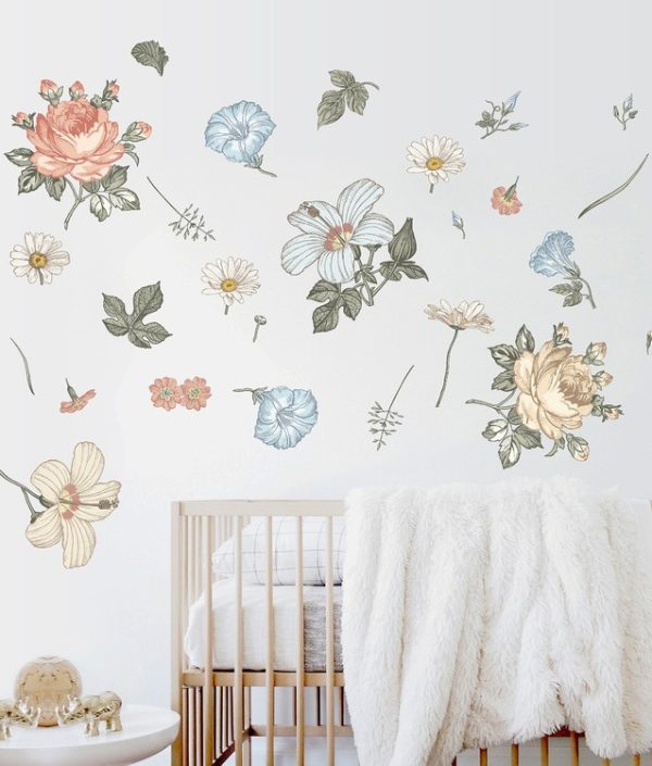 Vægklistermærke engblomster