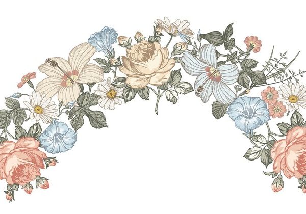 Vægklistermærke engblomster