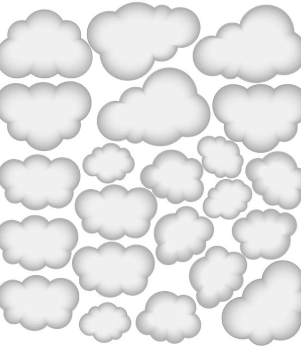 Babylove, grå sky wallstickers 22 stk.