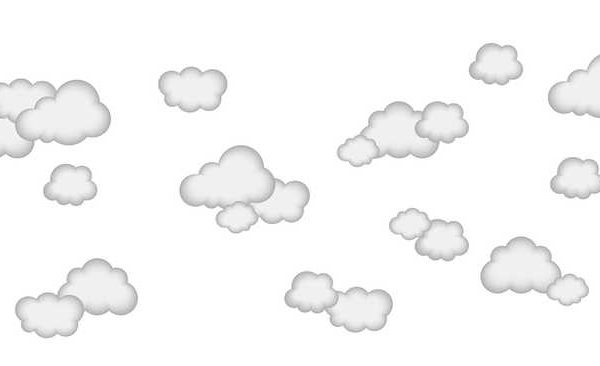 Babylove, grå sky wallstickers 22 stk.