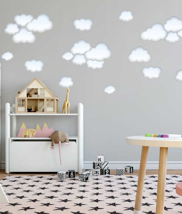 Babylove, blå skyer wallstickers 22 stk.