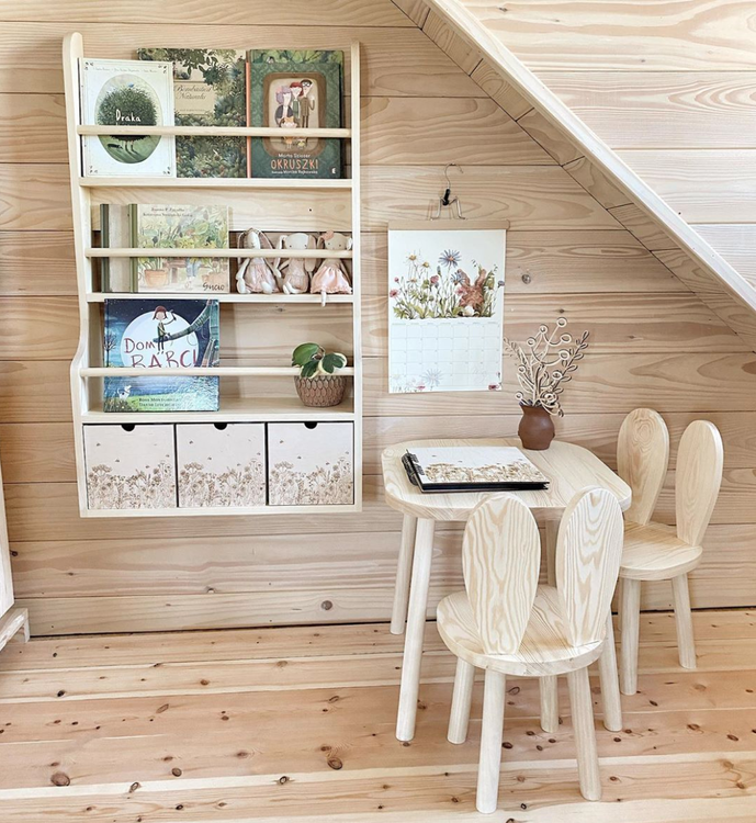 Væghylde med tre skuffer, natur Cameleon - Billede 2