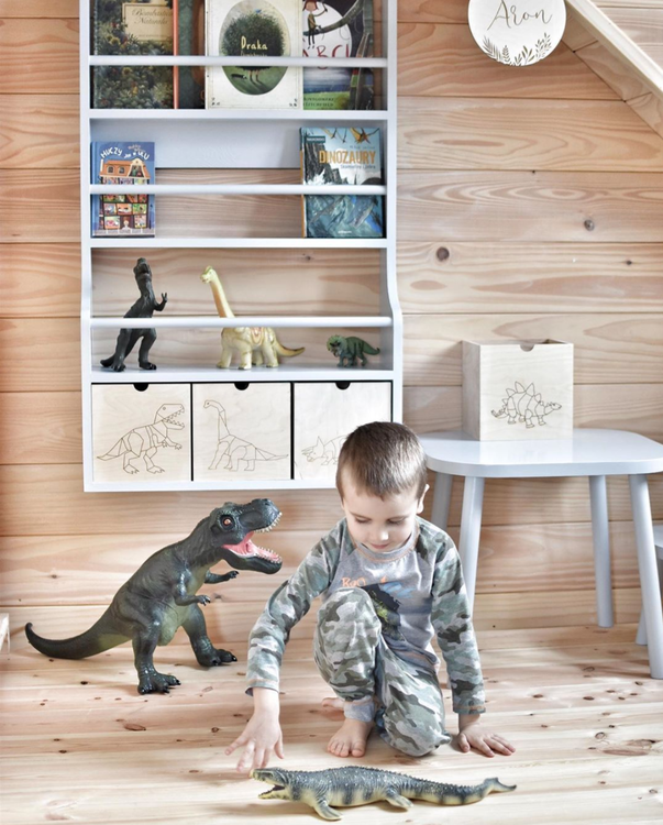 Væghylde Dino med tre skuffer, Cameleon - Billede 3