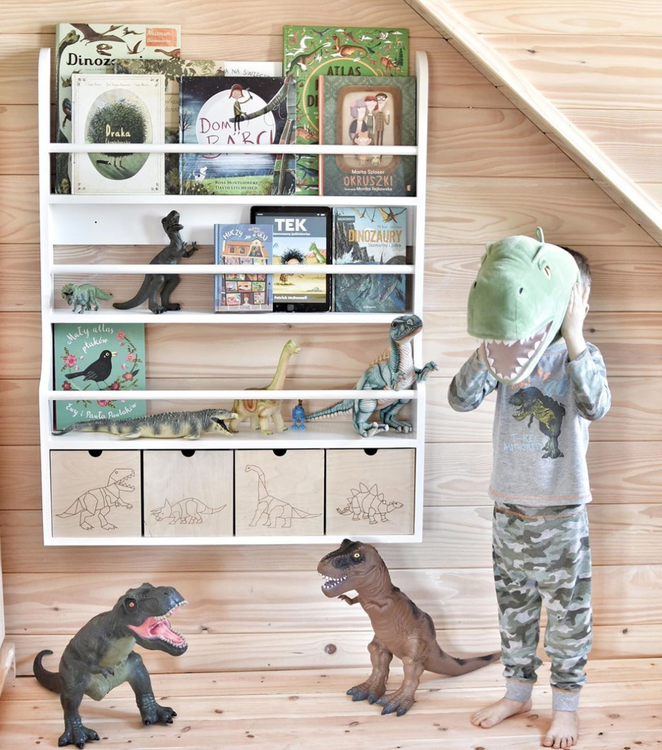Væghylde Dino med fire skuffer, Cameleon - Billede 4