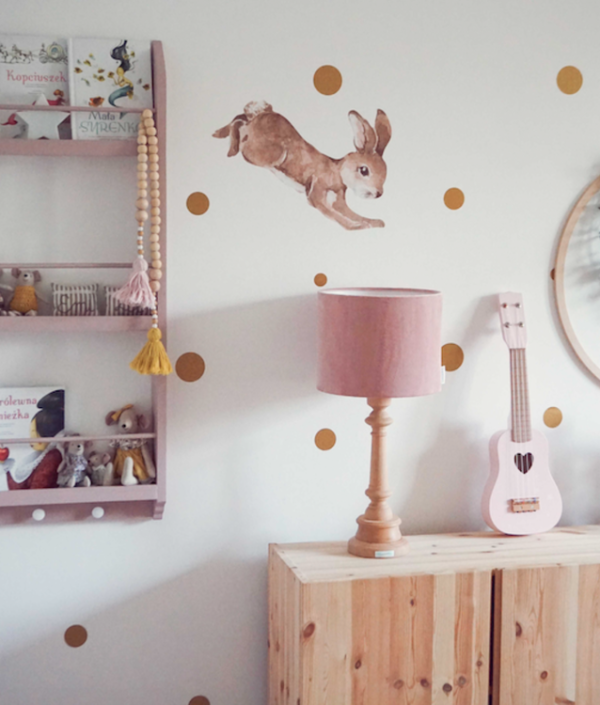 Lamps&Company, Bordlampe til børneværelset, rosa fløjl