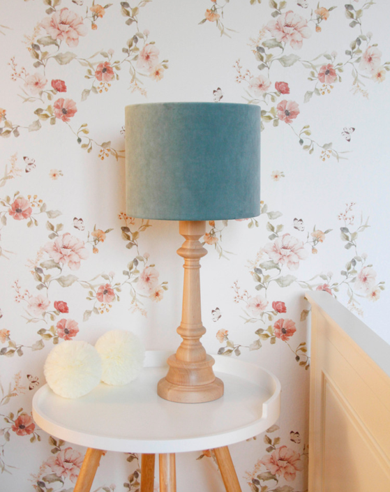 Lamps&Company, Bordlampe til børneværelset, mint fløjl