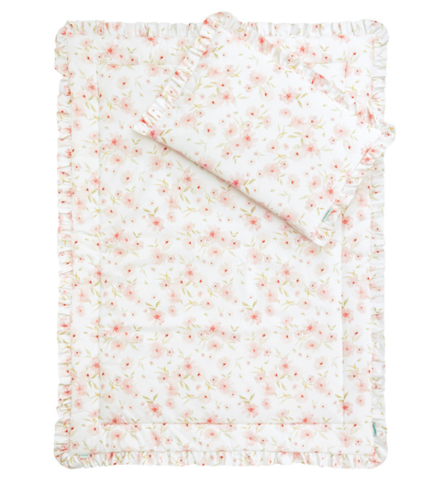 Lamps&Company, Blomstret sengetøj 100x135 cm med fyld, babyseng