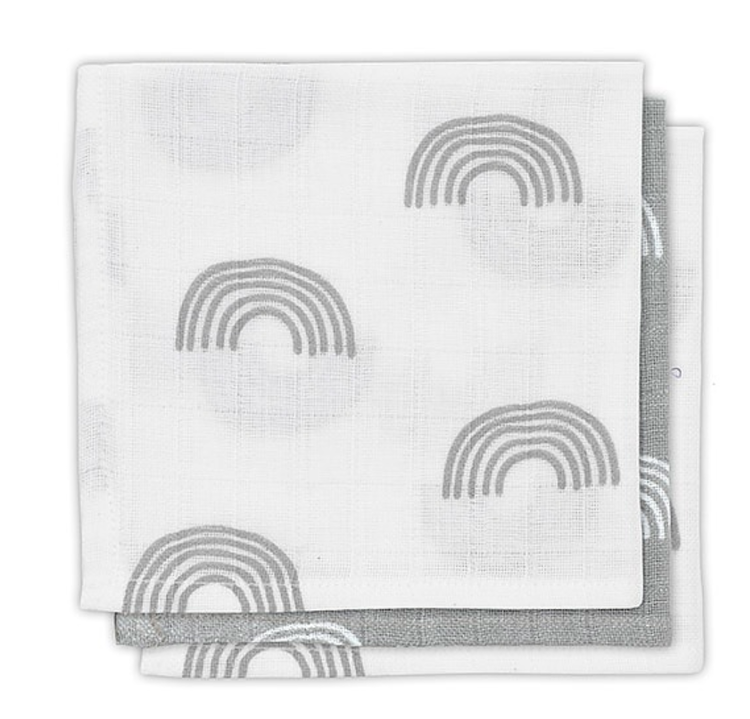 Jollein, sutteklud rainbow grey, 3-pack