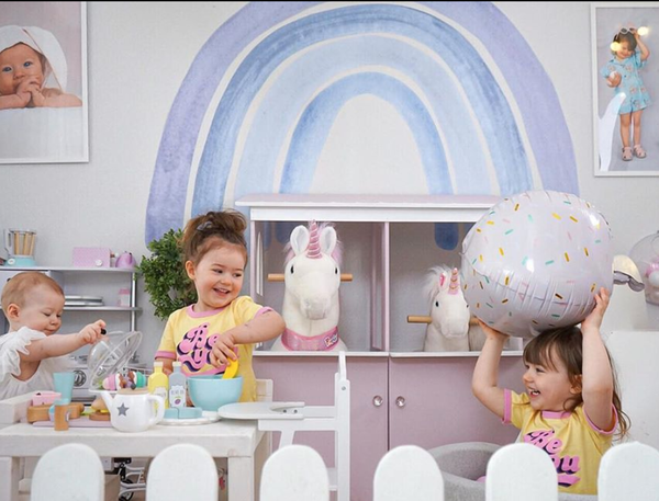 Babylove, blå regnbue, regnbue vægklistermærke