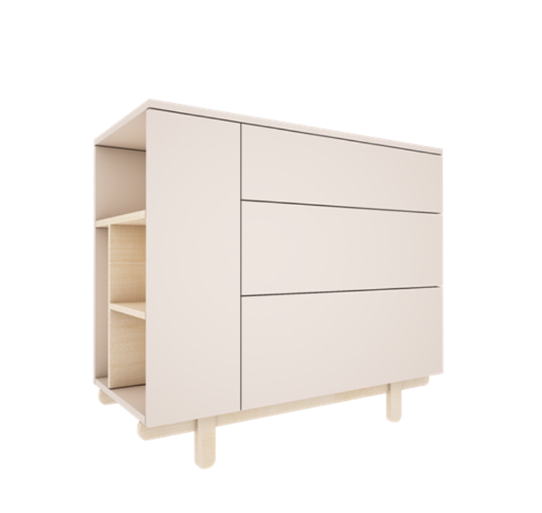 Woodluck, kommode med bogreol, BASIC