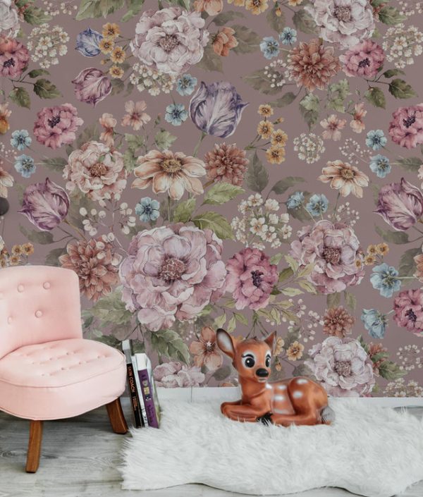 Dekornik, tapet Bouquet of Flowers- lilla