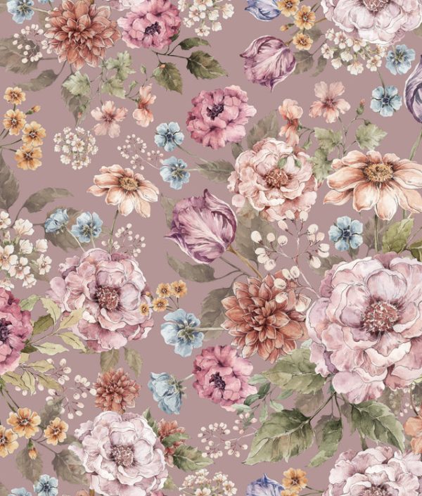 Dekornik, tapet Bouquet of Flowers- lilla