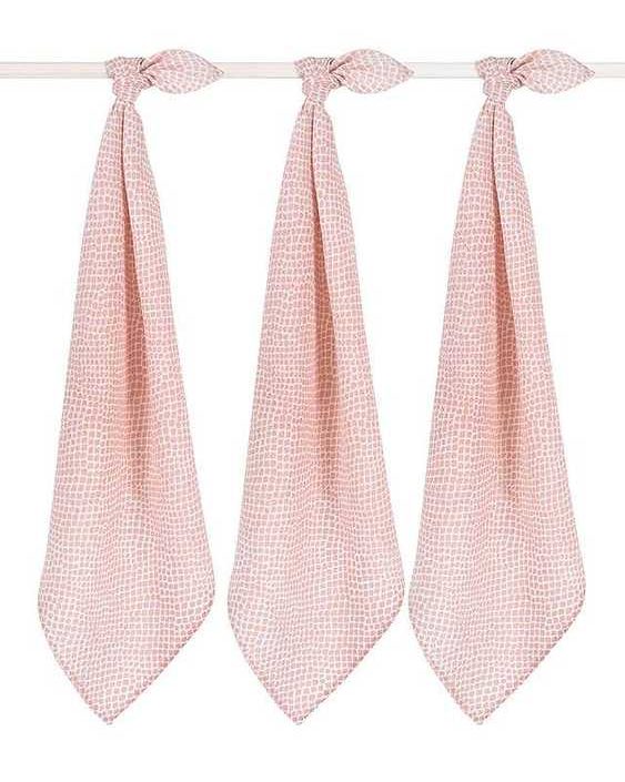Jollein, sutteklud snake pale pink 70x70 cm, 3-pack