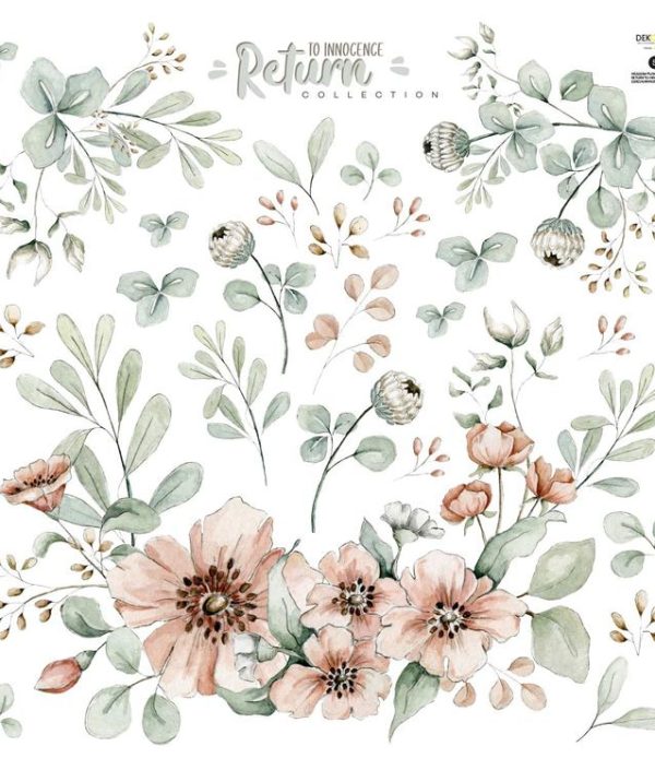 Dekornik, vægklistermærker Meadow Flowers Pastel