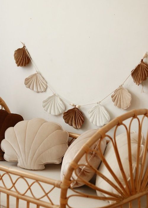 Moi Mili, vimpel i fløjl snegl Beige pearl