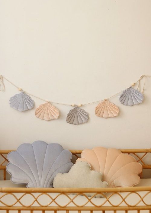Moi Mili, vimpel i fløjl musling Blue pearl