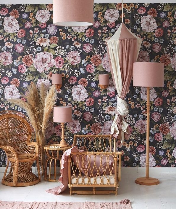 Lamps&Company, Væglampe rosa linned