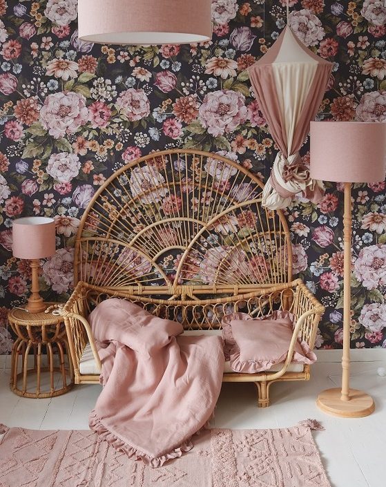 Lamps&Company, Gulvlampe rosa lærred