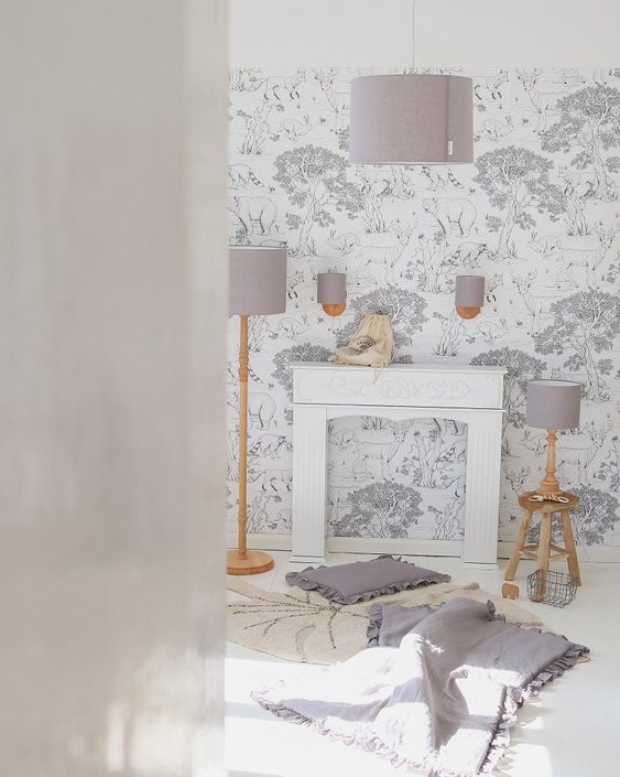 Lamps&Company, Grå lærred loftlampe til børneværelset
