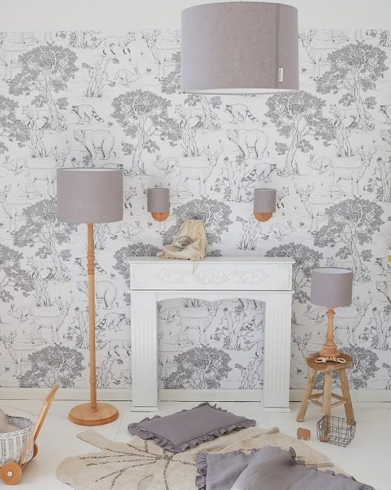 Lamps&Company, Grå lærred loftlampe til børneværelset
