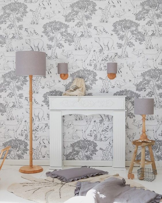 Lamps&Company, Gulvlampe grå linned