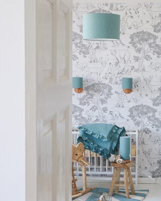 Lamps&Company, Blå linned loftlampe til børneværelset