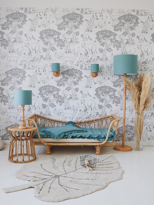 Lamps&Company, Væglampe blå linned - Billede 2