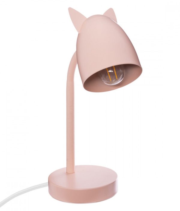 Bordlampe med ører til børneværelset, lyserød