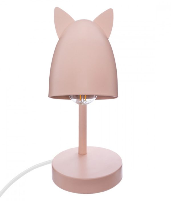 Bordlampe med ører til børneværelset, lyserød