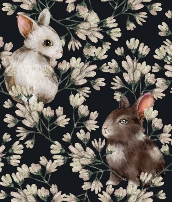 Dekorillo, tapet Rabbit world mørk