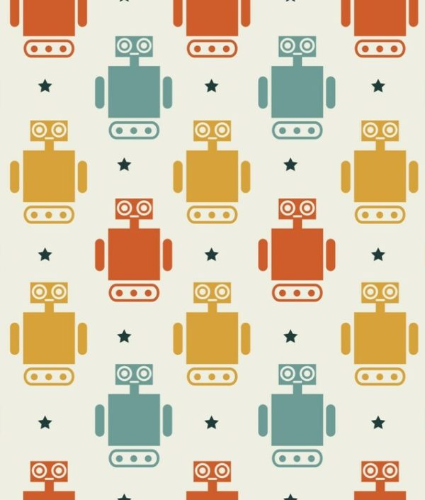 Dekorillo, tapet Vintage robotter